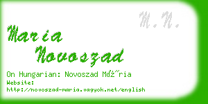 maria novoszad business card